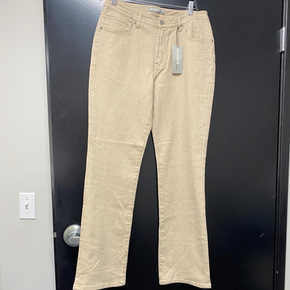 New! Chicos Platinum Marquis Khaki - Chicos Size 1